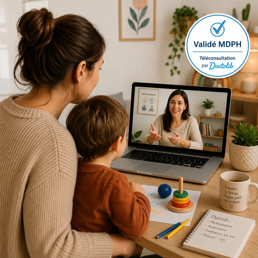 Bilan en ergothérapie en téléconsultation Doctolib pour enfant, Ergothérapeute Grenoble